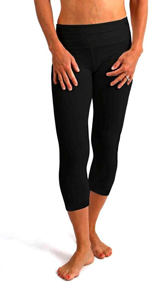 Women's capri leggings Spun Bamboo bamboo viscose/cotton, black activewear pants on Tampa Home & Garden Store