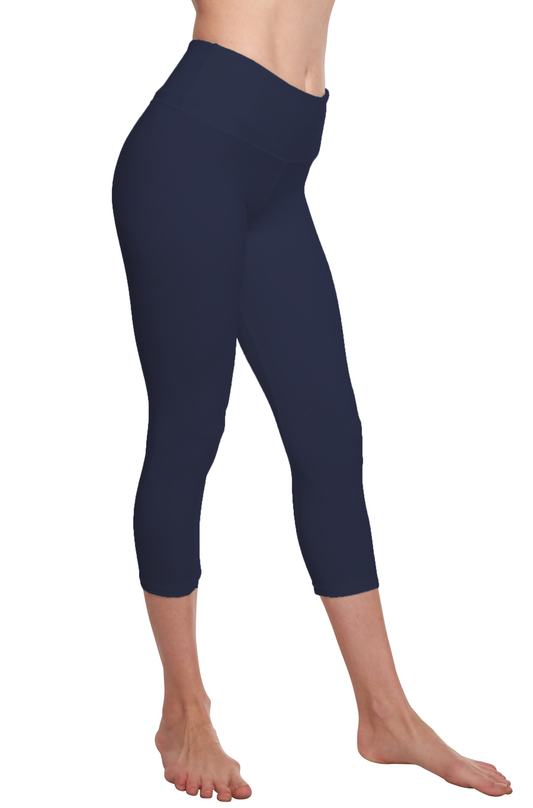 Women's capri leggings navy bamboo viscose/cotton Spun Bamboo activewear on Tampa Home & Garden Store