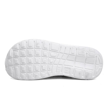 White slip-on clogs sole with square-grid tread for breathable beach sandals on Tampa Home & Garden Store