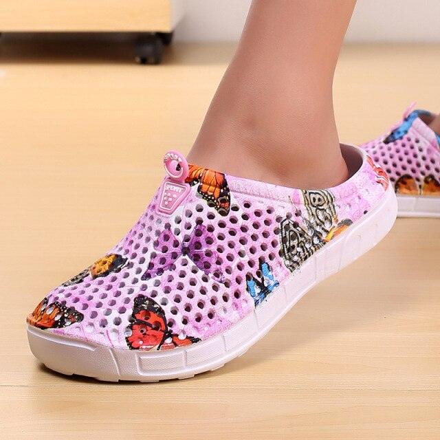 Women's Stevvex butterfly breathable mesh slippers quick-dry slip-on clogs for beach pool on Tampa Home & Garden Store