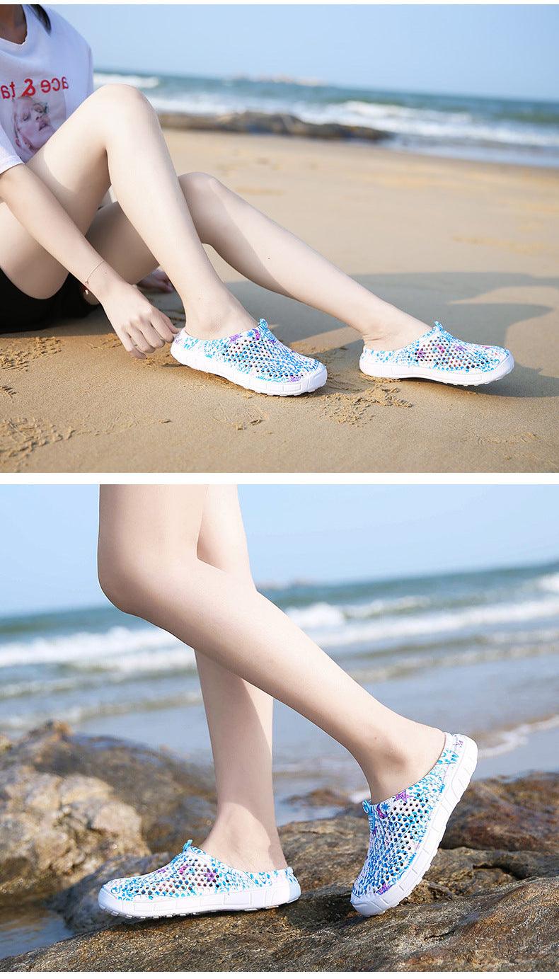 Womens Stevvex beach slippers colorful slip-on sandals for quick-dry summer walks on Tampa Home & Garden Store