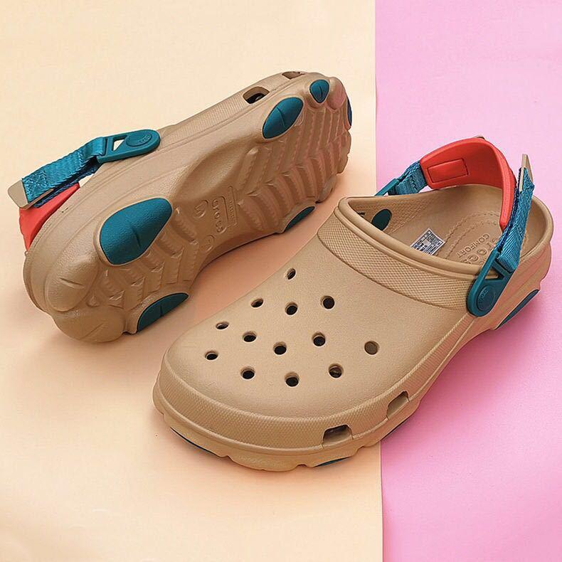 Comfy non slip beach clogs by Stevvex with teal adjustable strap and perforated toe on Tampa Home & Garden Store