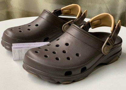 Comfy Non Slip Beach Clogs and Slides For All brown Stevvex clogs perforated uppers 2 pairs on Tampa Home & Garden Store