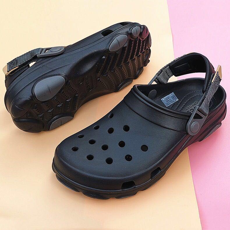 Comfy Non Slip Beach Clogs and Slides for All Stevvex perforated black upper with back strap on Tampa Home & Garden Store