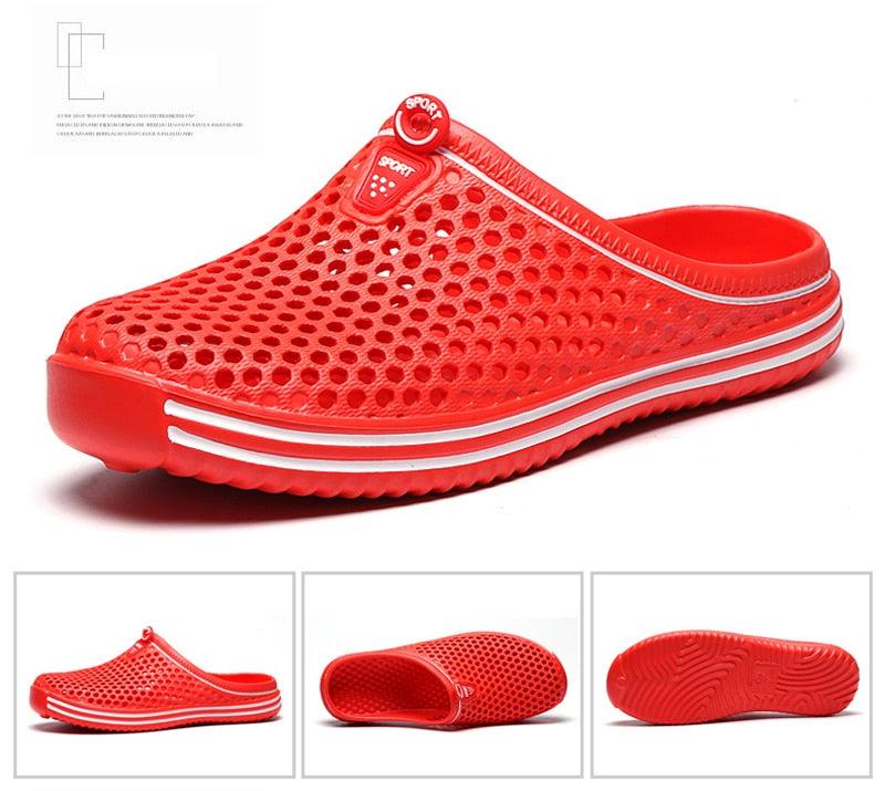 Stevvex women's red perforated breathable sandals with EVA sole, hollow-out mesh on Tampa Home & Garden Store