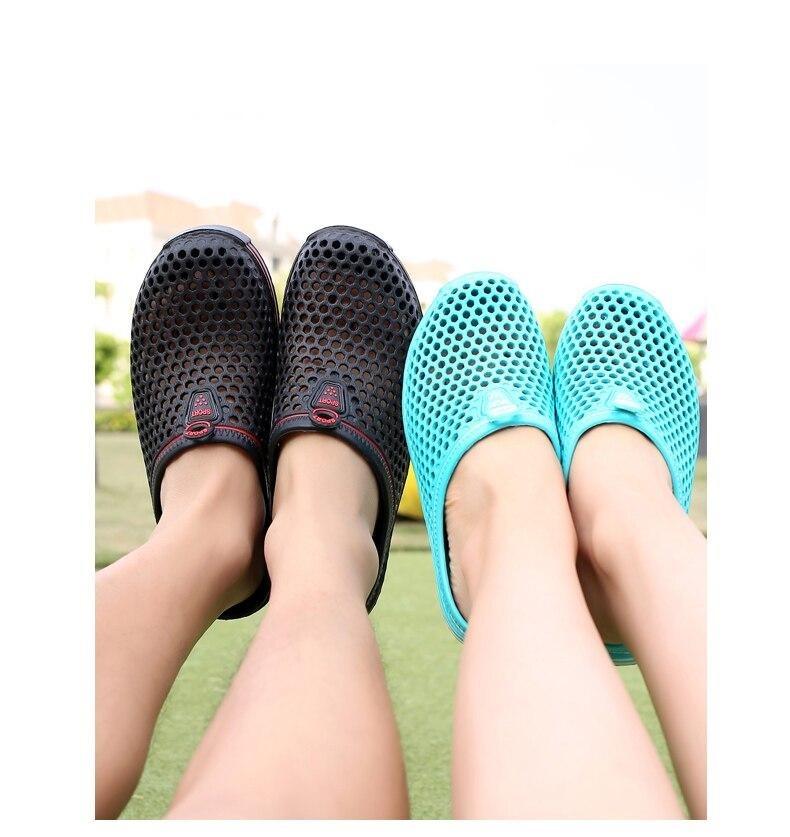 Womens Stevvex perforated EVA sandals turquoise blue and black breathable beach slippers on Tampa Home & Garden Store