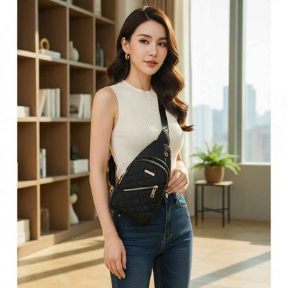 Women's Nylon Crossbody Bag for Travel and Hiking