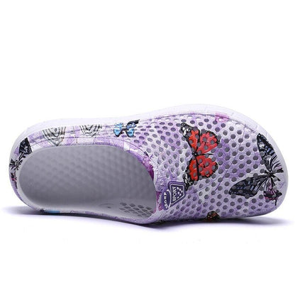 Womens slip-on quick-dry water clog with butterfly print and breathable mesh Stevvex on Tampa Home & Garden Store