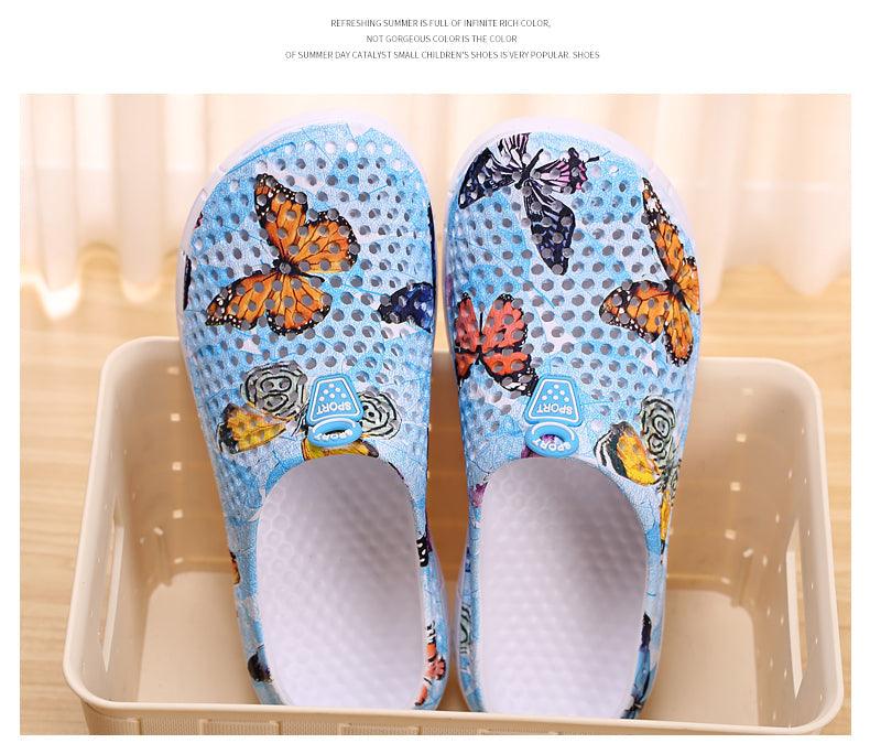 Womens slip-on water slippers with butterfly print, breathable mesh, blue Stevvex on Tampa Home & Garden Store