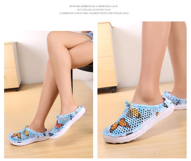 Womens slip-on quick-dry water clogs in light blue breathable mesh anti-slip sole Stevvex on Tampa Home & Garden Store