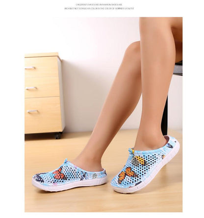 Stevvex women's slip-on quick-dry mesh sandals butterfly print, breathable beach slippers on Tampa Home & Garden Store