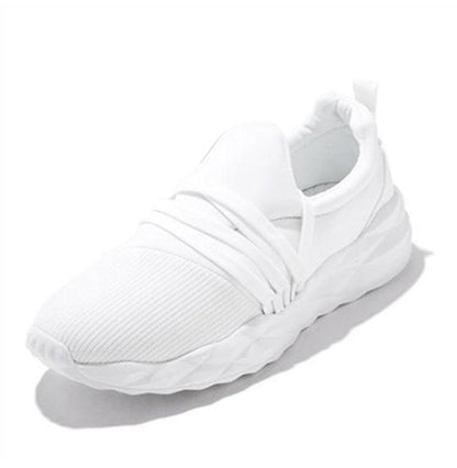 Womens sneakers white breathable knit athletic shoes with cushioned sole lace-up running style on Tampa Home & Garden Store