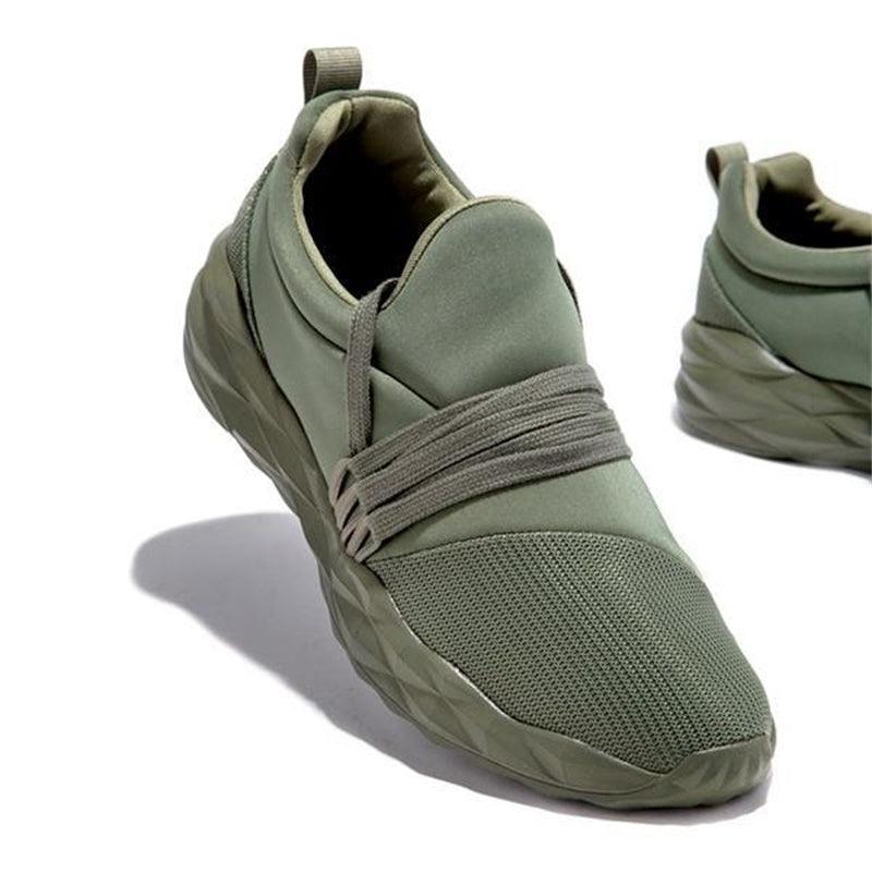 Womens Stevvex sneakers pair olive green mesh upper with wrap strap and cushioned sole on Tampa Home & Garden Store