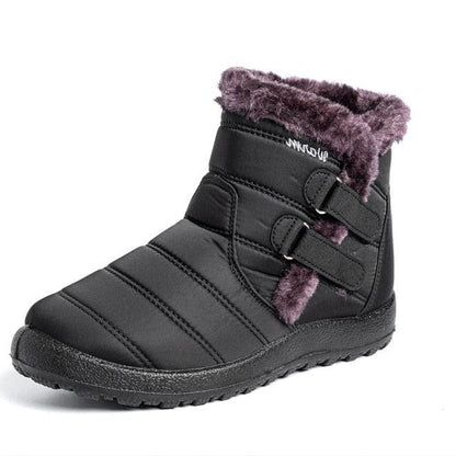 Womens Snow Boots Stevvex Waterproof ankle boot with fur lining and hook-and-loop straps on Tampa Home & Garden Store