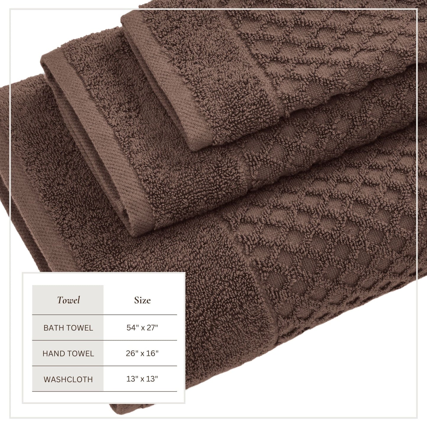 Cotton Diamond Waffle Weave Bath Towel Set