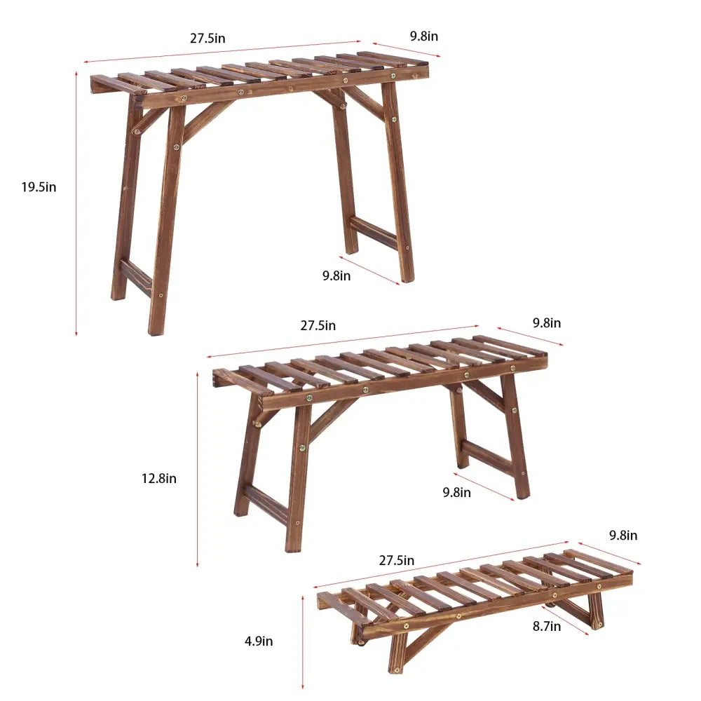 3 Tier Wood Ladder Plant Stand
