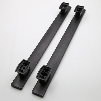 Black barn pull handles for doors and cabinets, long metal pulls with square mounts, pair on Tampa Home & Garden Store
