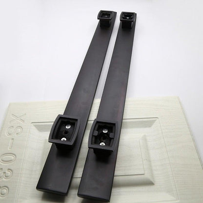 Door pull handles Stevvex, black metal, surface mounted long bar pair for cabinets on Tampa Home & Garden Store