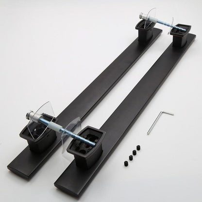 Stevvex black door pull handles set of 2, long barn style, surface mounted with bolts on Tampa Home & Garden Store