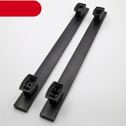 Door pull handles, black metal long barn-style surface-mounted pair for cabinet doors on Tampa Home & Garden Store