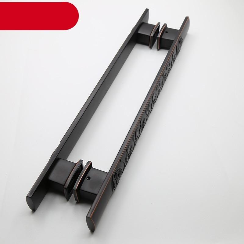 Door pull handle antique black metal long bar with simple design for cabinet or wardrobe doors on Tampa Home & Garden Store