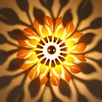 Wooden Floral Wall Sconce: Simple Style, 1 Head Beige Lighting Fixture for Bedroom