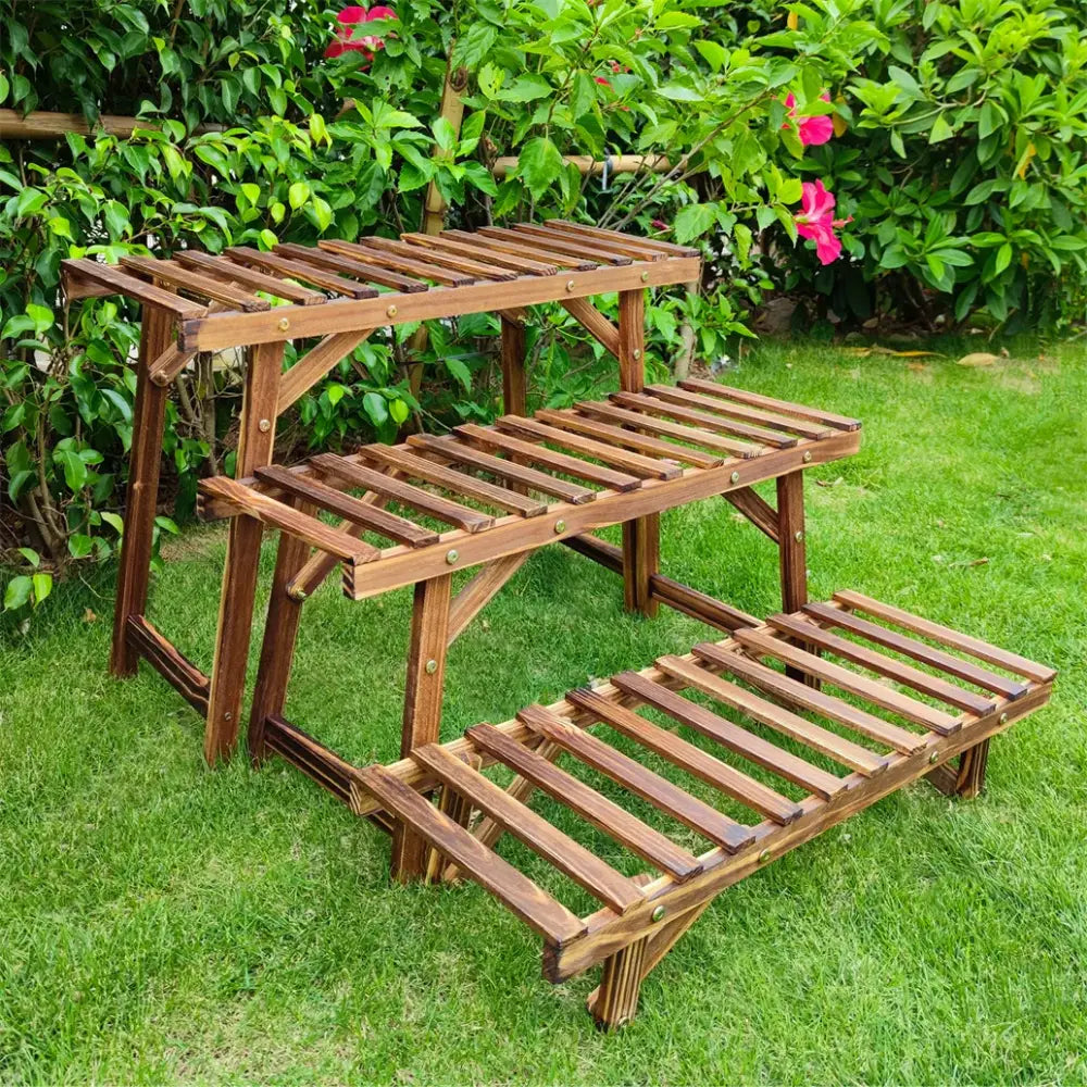 3 Tier Wooden Plant Stand Shelf