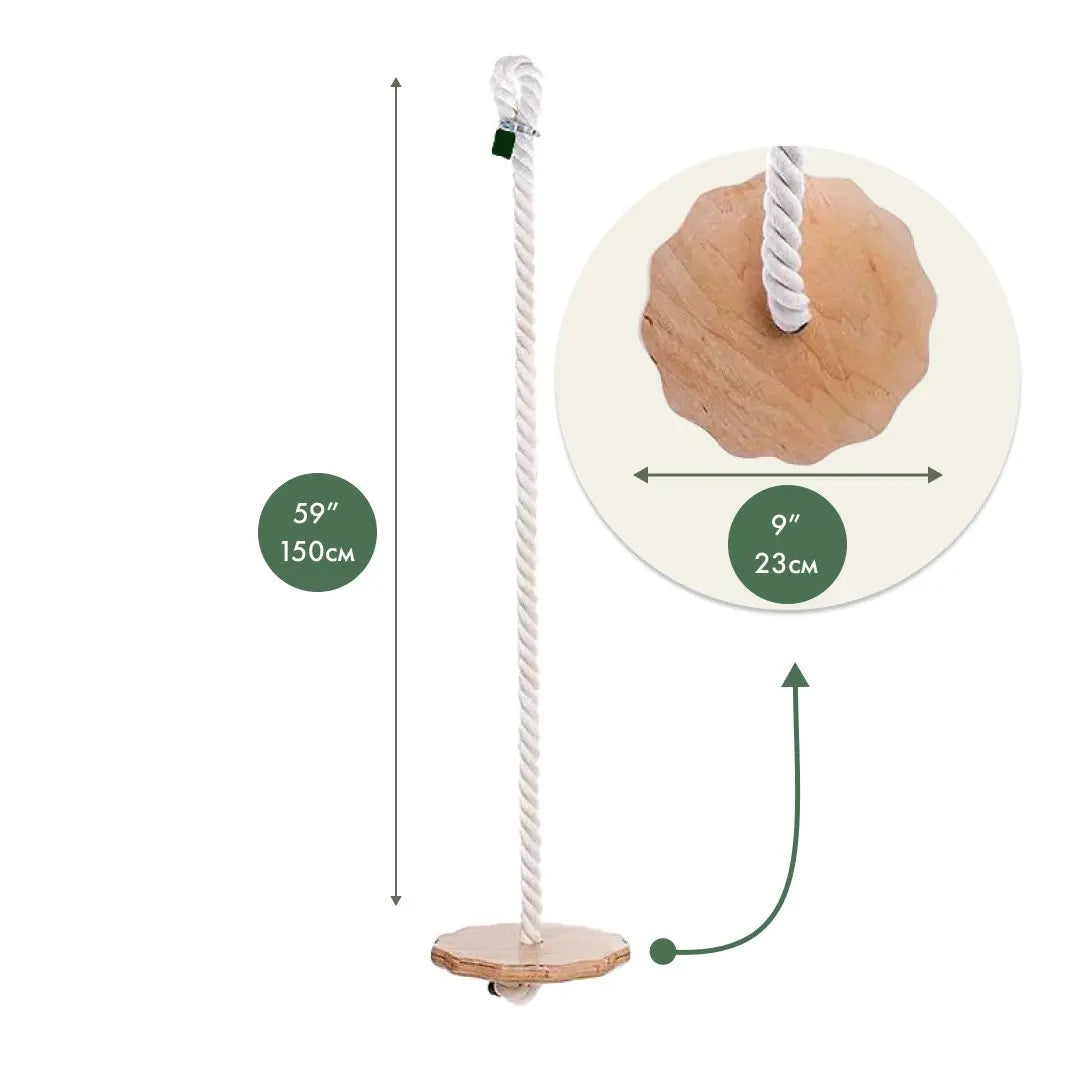 Wooden rope swing for kids Goodevas single swing natural wood on Tampa Home & Garden Store