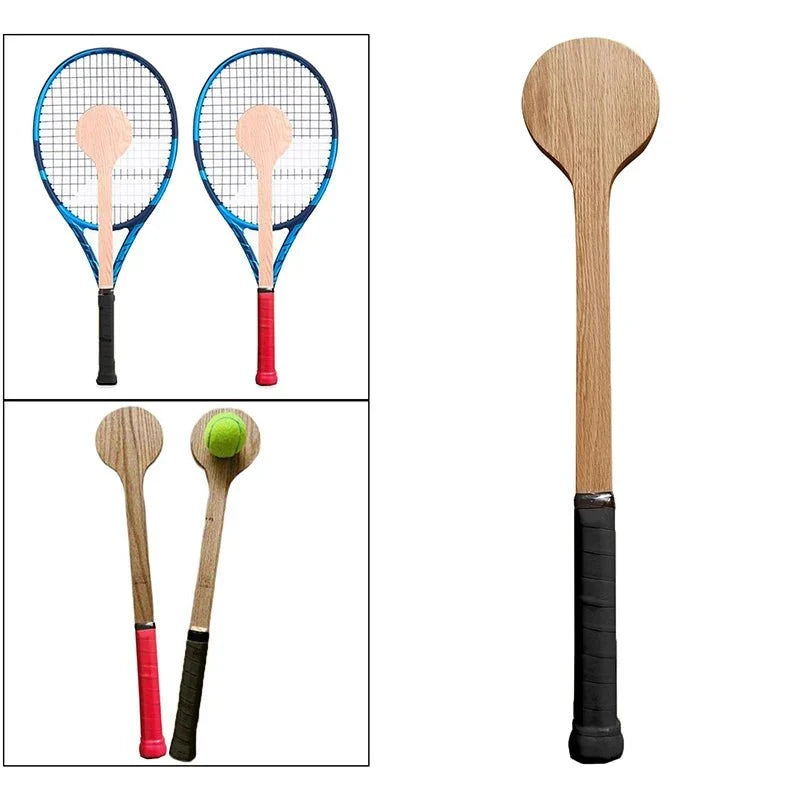 Tennis Swing Trainer set by EstaliosFit: two blue-framed rackets and three wooden trainers on Tampa Home & Garden Store