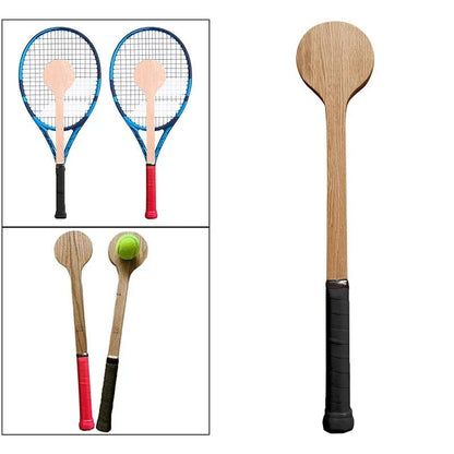 Tennis Swing Trainer set by EstaliosFit: two blue-framed rackets and three wooden trainers on Tampa Home & Garden Store