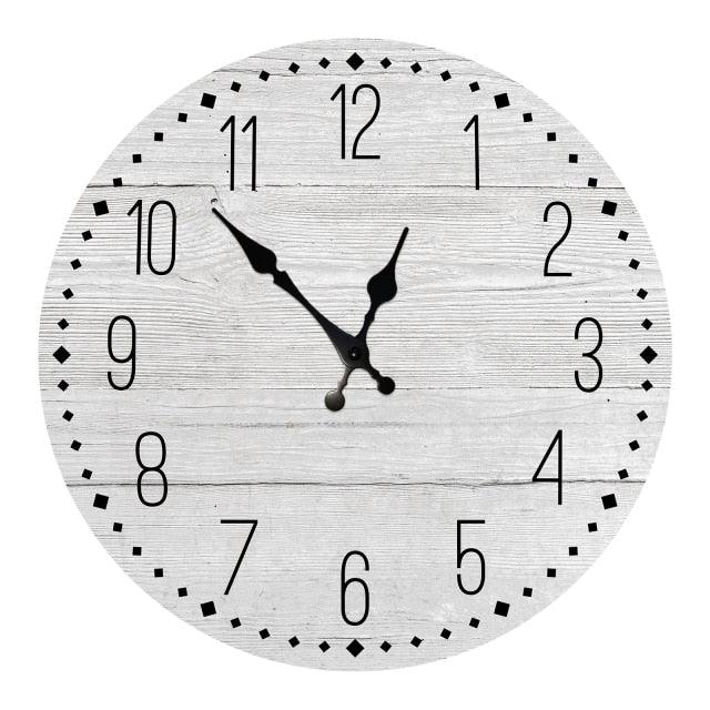 Wooden 10 inch wall clock with dial, black numerals, silent quartz battery operated Stevvex on Tampa Home & Garden Store