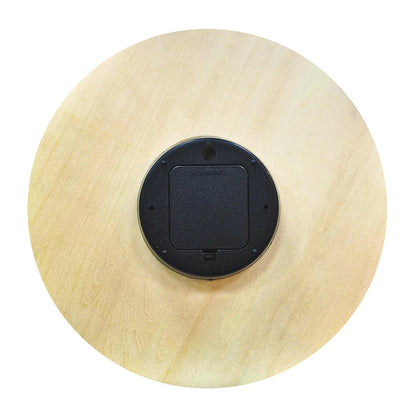 Wooden Wall Clock 10 Inch back view natural wood finish battery operated Stevvex wall clock on Tampa Home & Garden Store