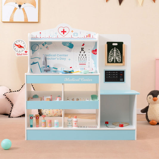 Wooden Doctor Playset with Stethoscope for Toddlers over 3 Years Old - Tampa Home & Garden Store