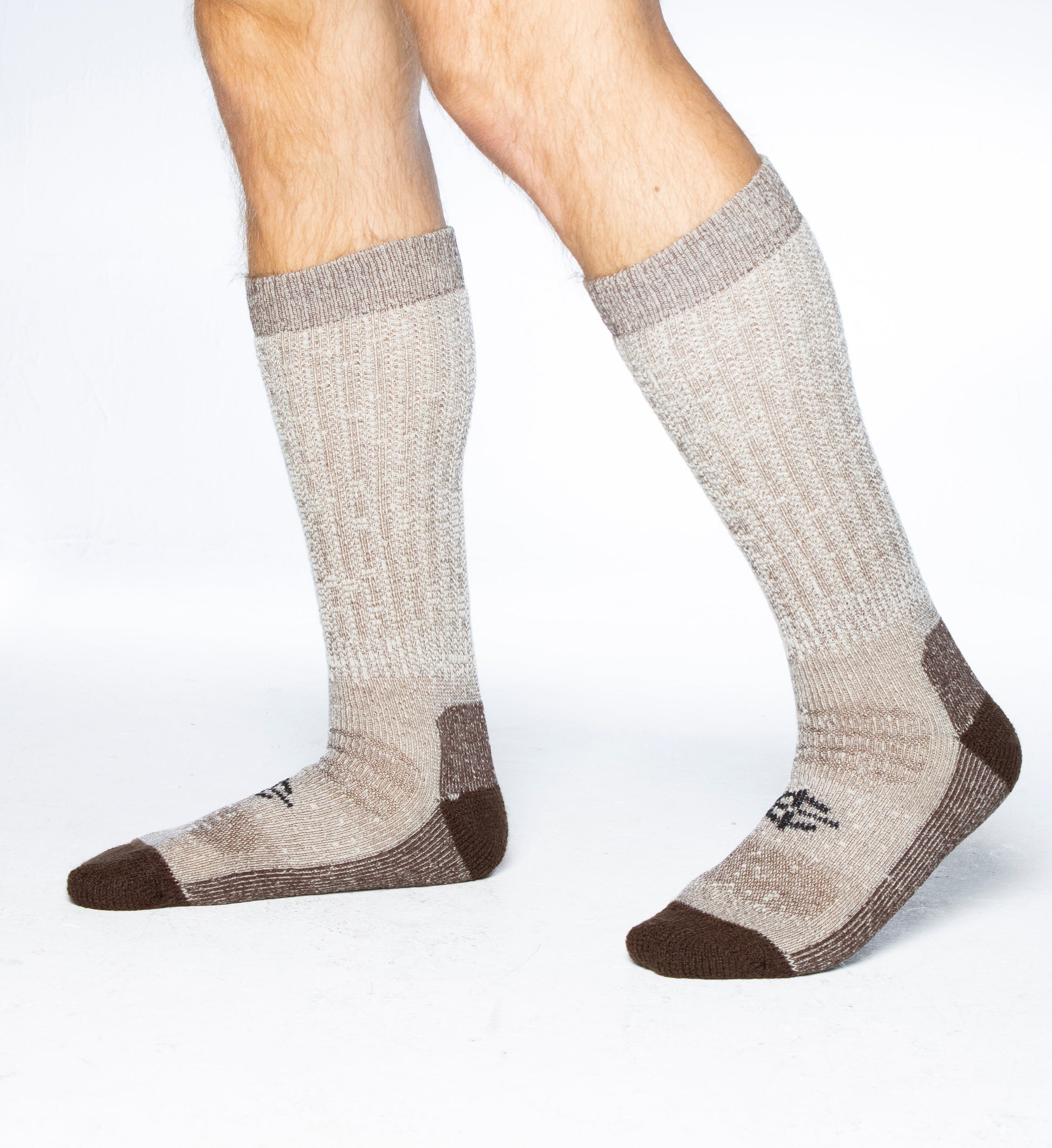 Wool BEAST Heavy OTC Knee Sock beige knit with brown toe and heel military tactical knee socks on Tampa Home & Garden Store