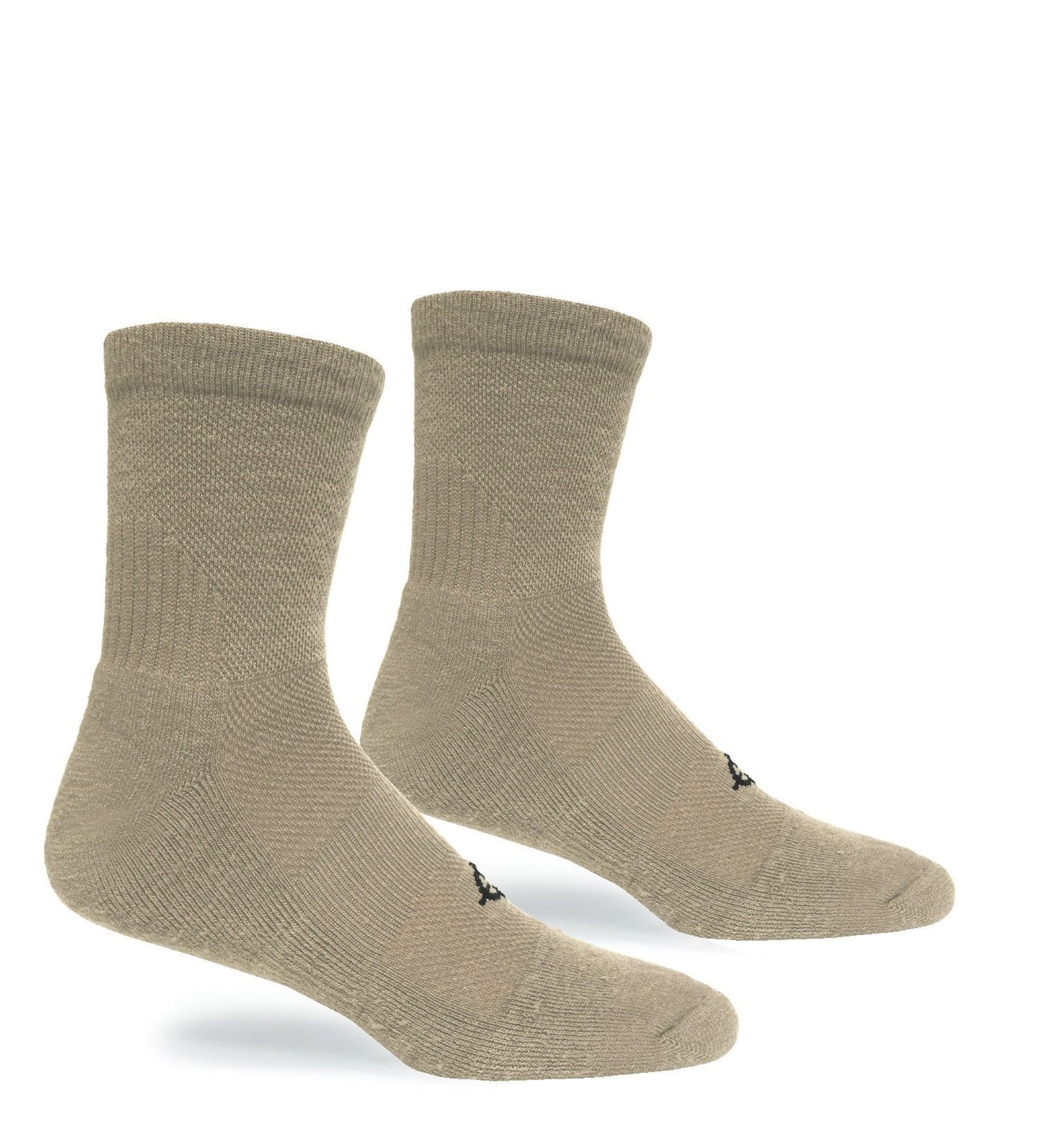 Wool BEAST Mini-Crew Socks beige, two shown, Covert Threads military athletic sock for every clime & place on Tampa Home & Garden Store