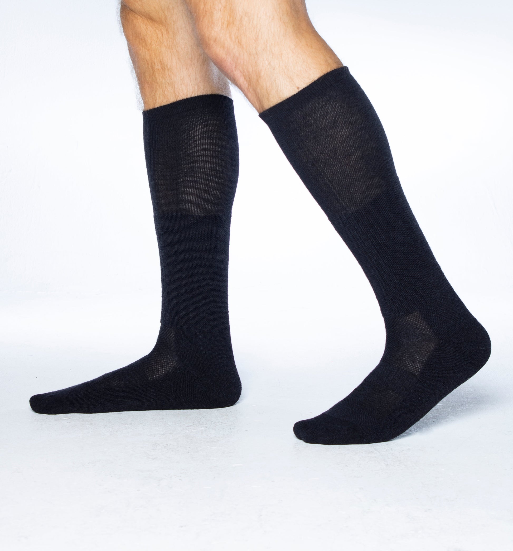 Wool BEAST OTC over-the-calf socks by Covert Threads, black knee-high military socks, pair on Tampa Home & Garden Store