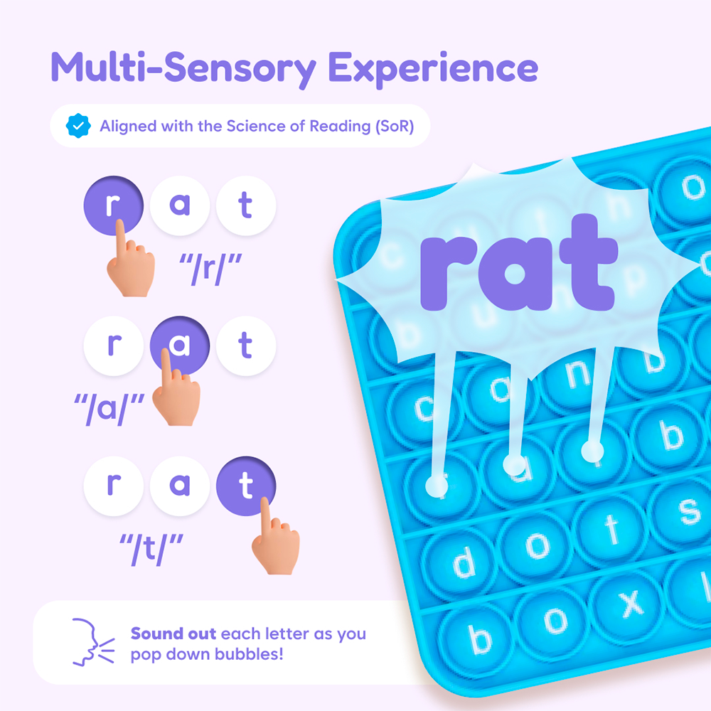 Ultimate Reading Bundle toy by The Fidget Games, blue multisensory letter tiles on Tampa Home & Garden Store