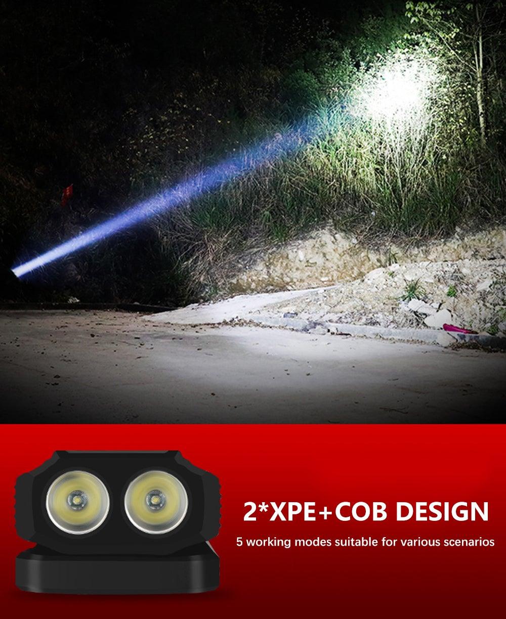 Stevvex rechargeable work light with 2 LEDs (XPE+COB) USB charge, waterproof portable floodlight on Tampa Home & Garden Store