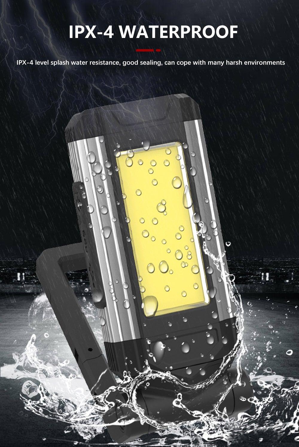 Stevvex LED work light for camping with hanging hook and magnetic base IPX-4 waterproof on Tampa Home & Garden Store
