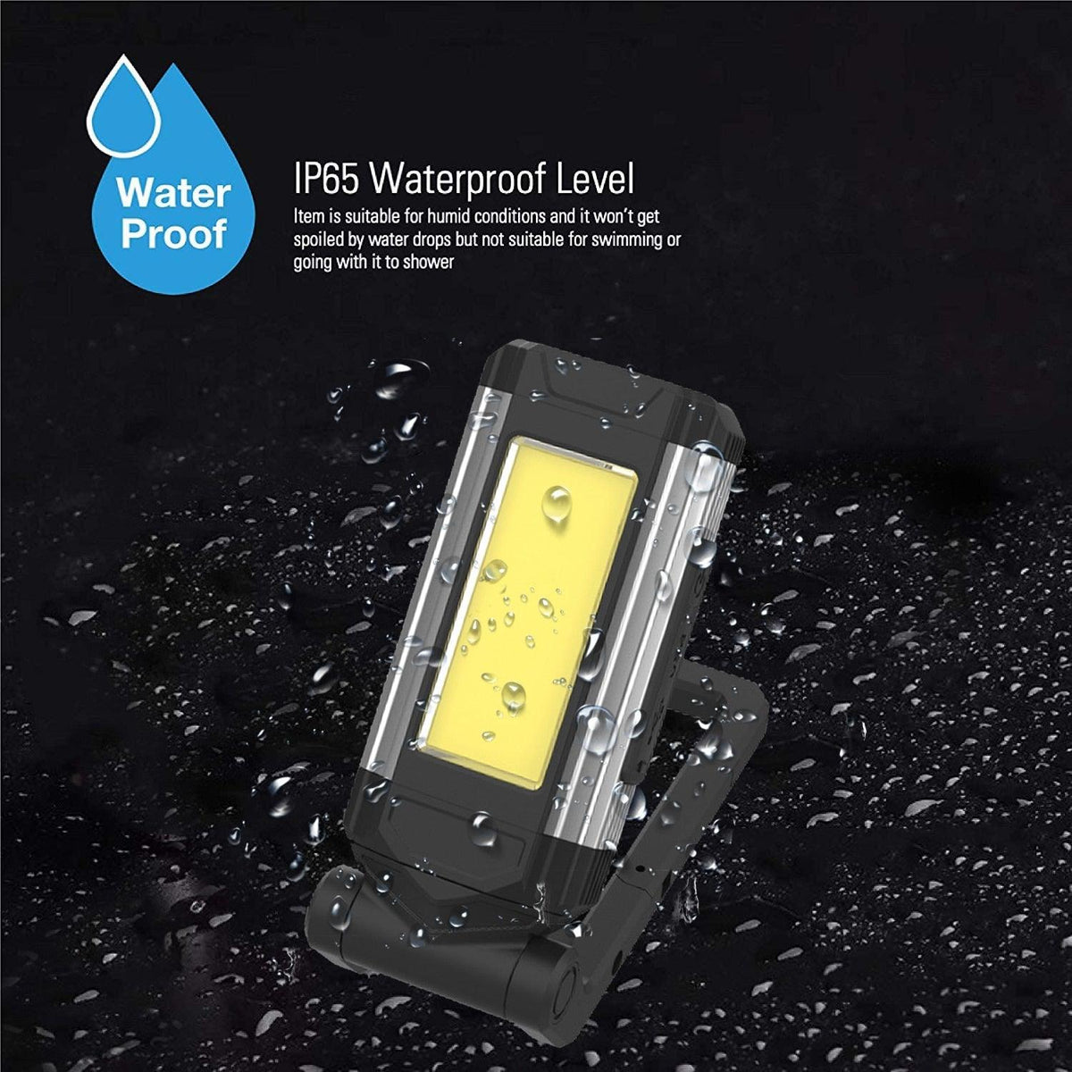 Stevvex rechargeable LED work light IP65 waterproof with magnetic base and hanging hook on Tampa Home & Garden Store
