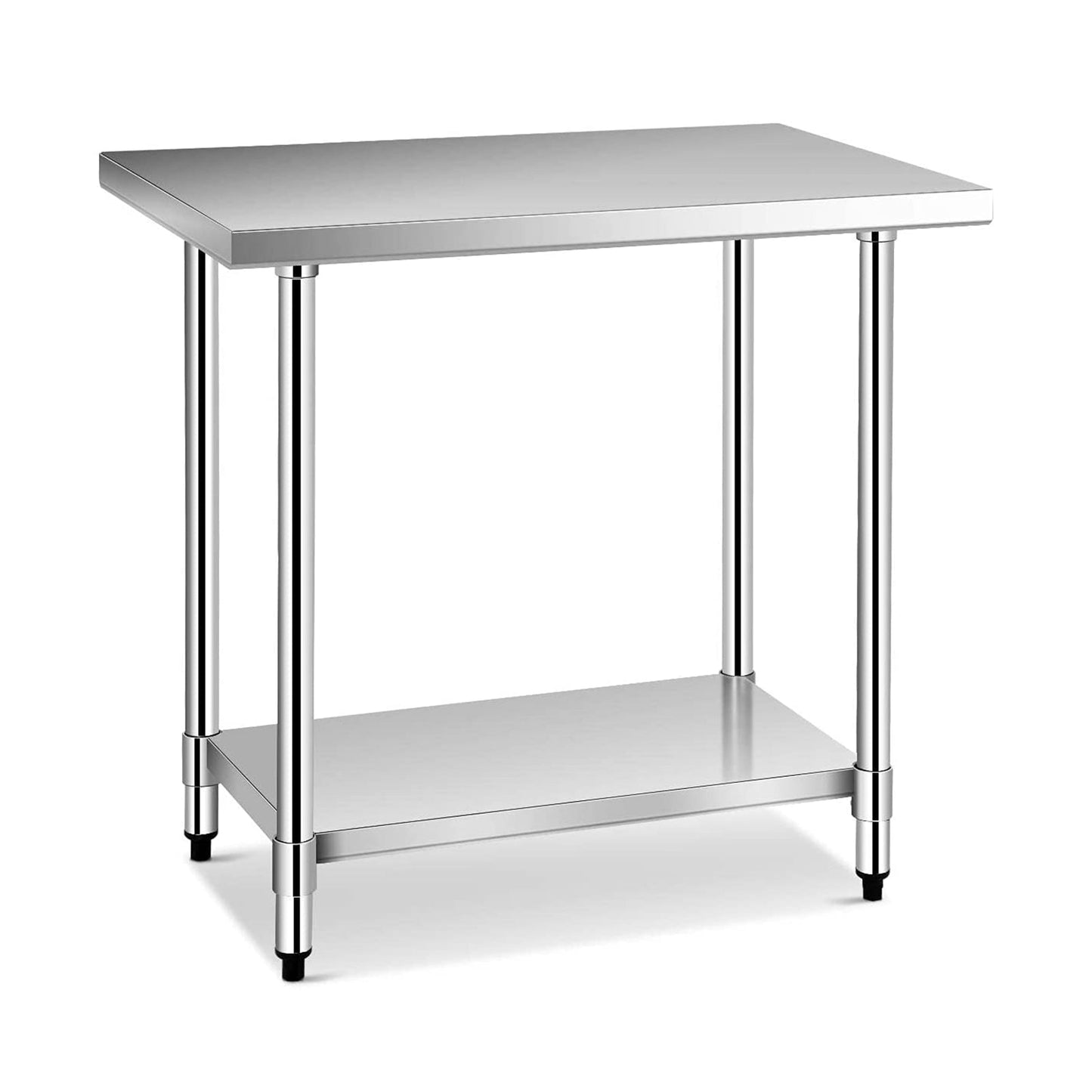 Mesa de preparación de alimentos de cocina comercial de acero inoxidable de 24 x 36 pulgadas