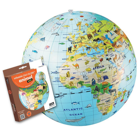 World Animals 20-inch Inflatable Globe - Tampa Home & Garden Store
