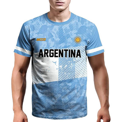 Men's Argentina World Cup 2022 soccer jersey top in blue with sun crest DailySale on Tampa Home & Garden Store