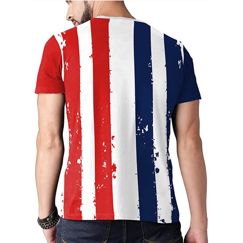 World Cup 2022 soccer jersey, men's top with red white blue vertical stripes DailySale on Tampa Home & Garden Store