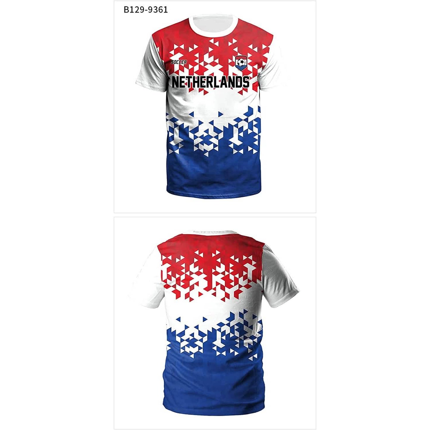 World Cup 2022 soccer jersey, DailySale men's top with red white blue Netherlands pattern on Tampa Home & Garden Store
