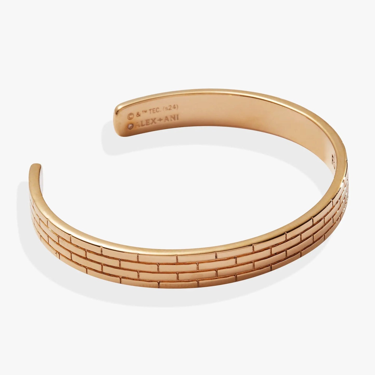 Wizard of Oz Yellow Brick Road cuff bracelet by ALEX AND ANI in rose gold with brick grid on Tampa Home & Garden Store