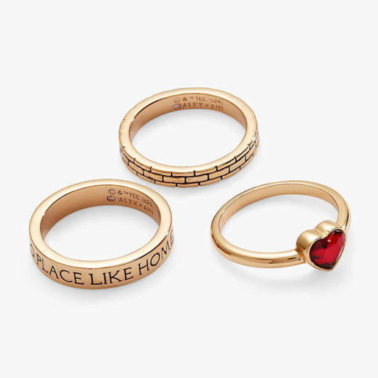 Rings The Wizard of Oz There’s No Place Like Home Trio in rose gold tone with engraving on Tampa Home & Garden Store