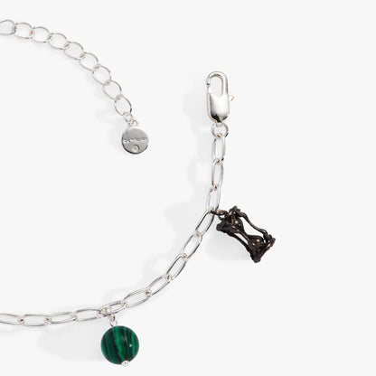 The Wizard of Oz Charm Bracelet by ALEX AND ANI with silver chain and green striped bead on Tampa Home & Garden Store