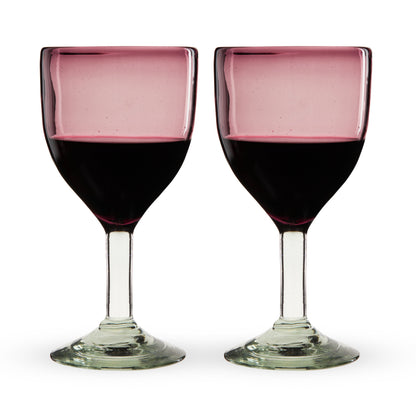 Segunda Vida Recycled Stemmed Wine Glasses