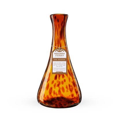 Hand Blown Recycled Glass Amber Wine Decanter